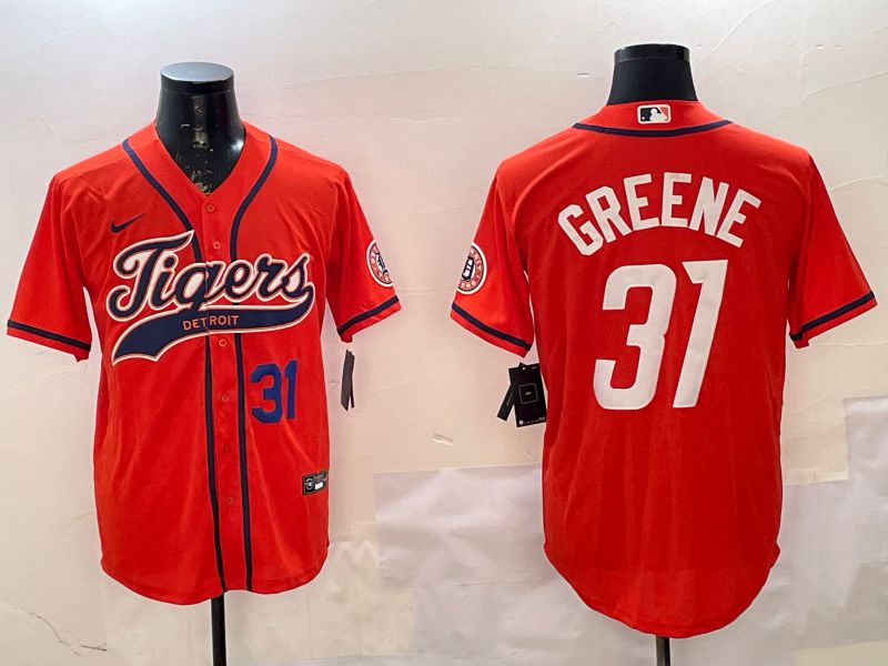 Men Detroit Tigers 31 Greene Orange Joint Name 2025 Nike MLB Jersey style 3